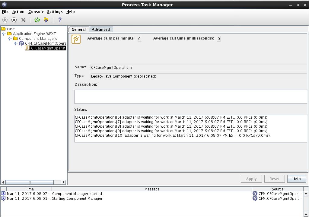 Figure 42: CFCaseMgmtOperations Component Manager and queue 10.8.