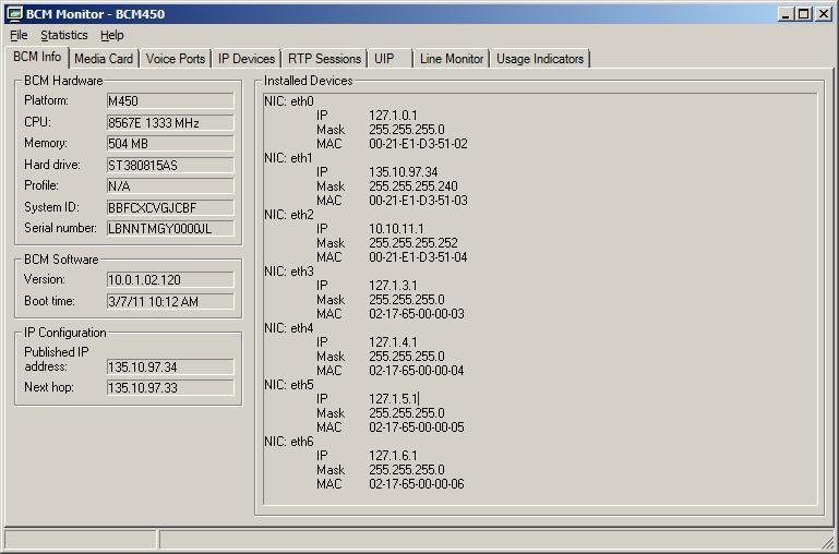 Figure 10: BCM Monitor GUI 5.3. Administer Resources This section describes how to configure a SIP Trunk on BCM to Service Provider system. 5.3.1. Administer Application Resource for SIP Trunks These Application Notes assume that the basic configuration has already been administered.