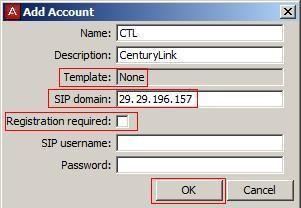 The SIP Trunk to Service Provider uses static IP endpoint and does not support registration. Thus, the detail configuration is shown in Figure 18.