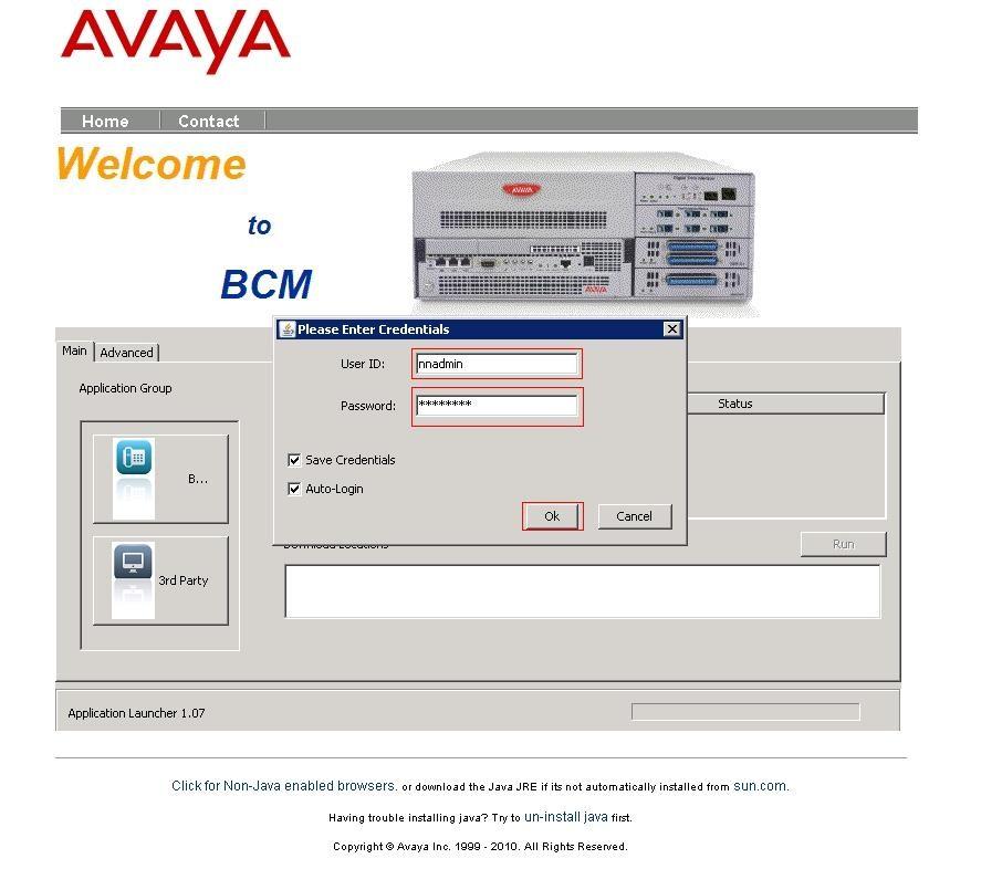 5.1. Login to BCM 5.1.1. Install Business Element Manager and BCM Monitor a) Open web browser and connect to the Web GUI http://<bcm IP address> as shown in Figure 2.