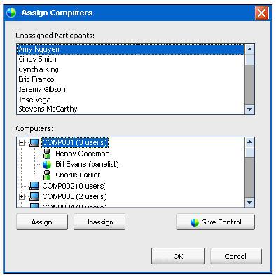 If you selected Assign attendees to computers manually in the Start Hands-on Lab dialog box, you can assign computers to participants from the Start Hands-on Lab Confirmation dialog box, from the