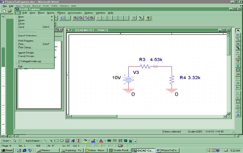 Some Words About Editing There is a wide range of options available to you for doing editing of your circuit schematics.