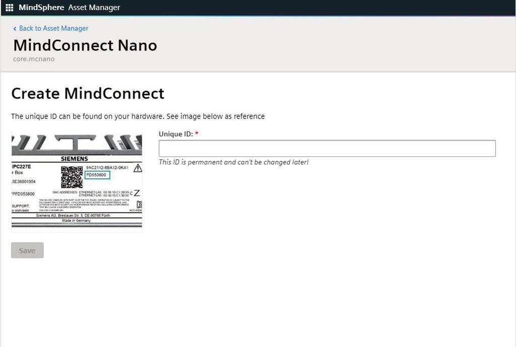 Configuring MindConnect Element plugin 10.1 MindConnect Nano/IoT 2040 plugin 10.1.2 Onboarding MindConnect Elements 10.1.2.1 Enable connection to MindConnect Element To use a MindConnect Element with MindSphere you have to enable the connection.