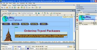 Creating Forms 9 7 Click in the table s cell and enter: TravelWise provides quotes for travel packages online.
