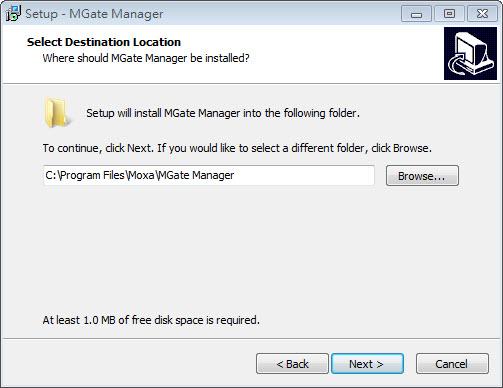 To install MGate Manager, insert the MGate Documentation and Software CD into your PC's CD-ROM drive, and then run the following setup program to begin the installation process from the "Software"