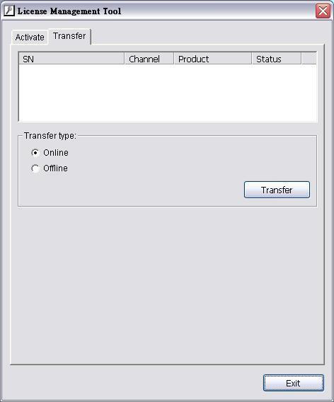 Transfer Transfer Tab SN status Transfer type Transfer 1.2 