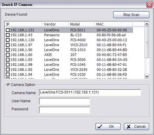 5.2 Setting - Camera Config Search Insert Config Delete 5.2.1 Add Camera Four function buttons will be included in the Setting/Camera panel if you have our Hybrid Surveillance System license for IP camera.