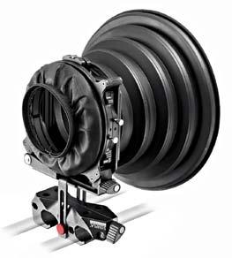 MVA512W Flexible Mattebox The Sympla Flexible Mattebox is designed for cameras with interchangeable lenses; fitted on a Universal Mount, it slides