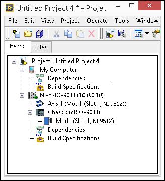 Right-click the controller item in the Project Explorer window and select New» NI SoftMotion Axis from the
