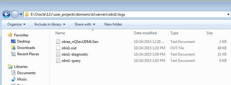 Copying RPD and Reports Figure 2 50 Log Files Weblogic Administration Server: [ORACLE_HOME]/user_projects/domains/bi/servers Managed Server: [ORACLE_HOME]/user_projects/domains/bi/servers System