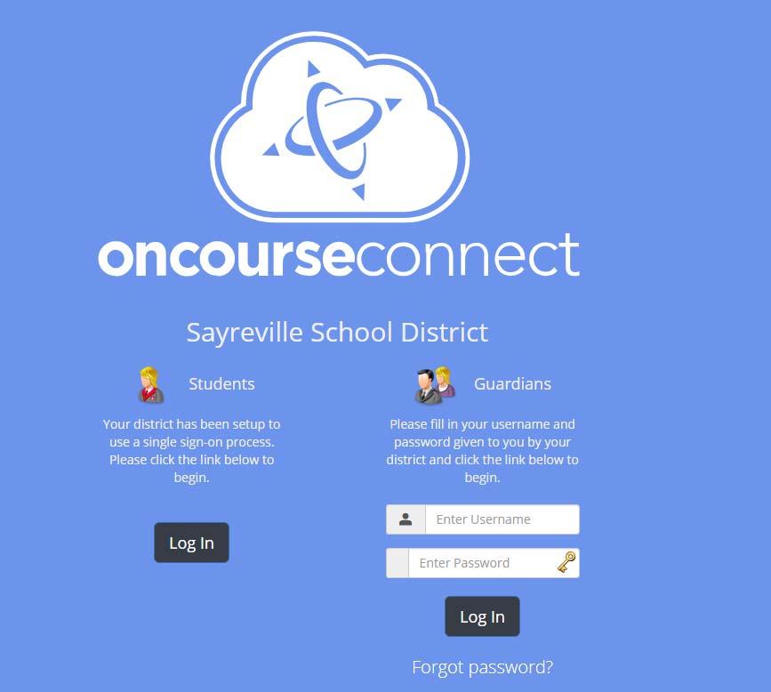 Student Guide to Access Schedules While using an internet connected device, go to https://sayreville.oncourseconnect.