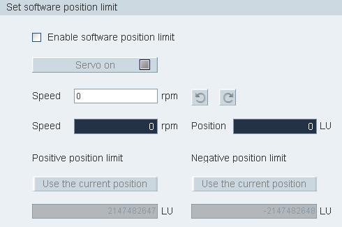 4.3.7.2 Setting software position limit Prerequisites Referencing is completed successfully. Linear axis working mode is selected.