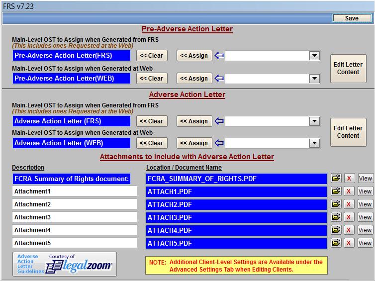 Enter the Descriptin fr the Other Search Type (this screen shws an example f a Pre-Adverse Actin Letter Other Search Type set up fr reprts t be generated in FRS).