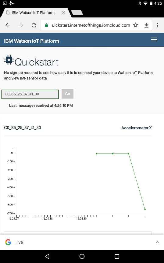 LAB3: IBM Watson IoT Quickstart Post BlueCoin Sensor Data on IBM Watson