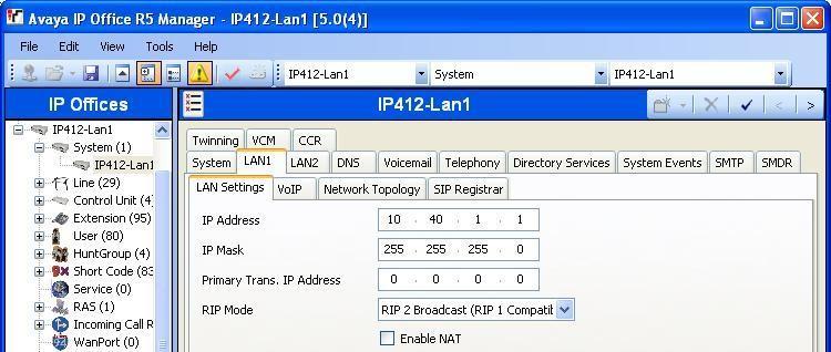 4.2. Obtain LAN IP Address From the configuration tree in the left pane, select System to display the IP412-Lan1 screen in the right pane.