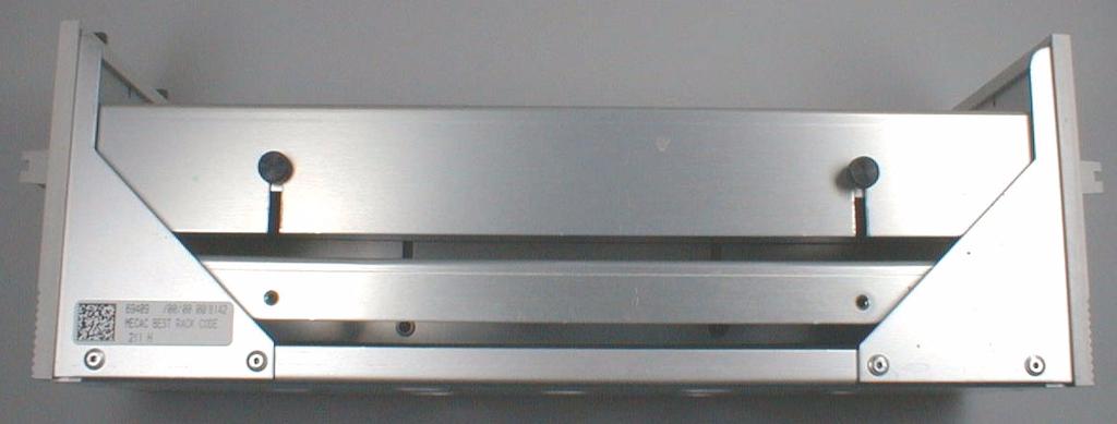 This rack is equipped with barcode support which allows for automatic identification with an