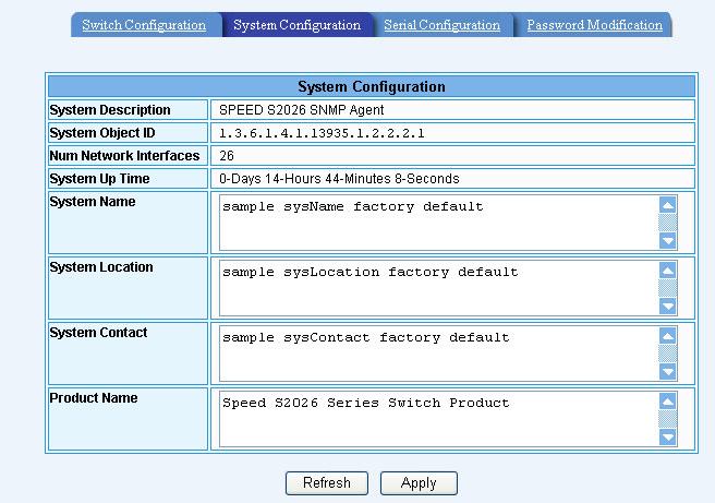 4.7 Setting system management IP Address I. CLI configuration: Beginning in privileged EXEC mode, follow these steps to set system management IP address.