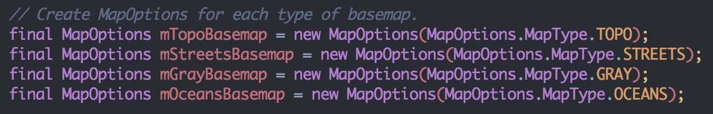 Maps & Layers - Simplified Basemaps Switch Basemaps from MapOptions.