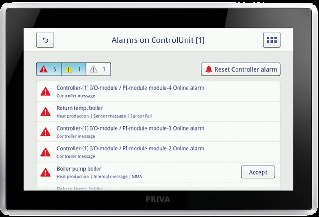 PRIVA BLUE ID USER INTERFACE FOR BUILDING OPERATION This relatively simple interface is exceptionally well-suited to smaller installations, especially in buildings managed by people whose duties