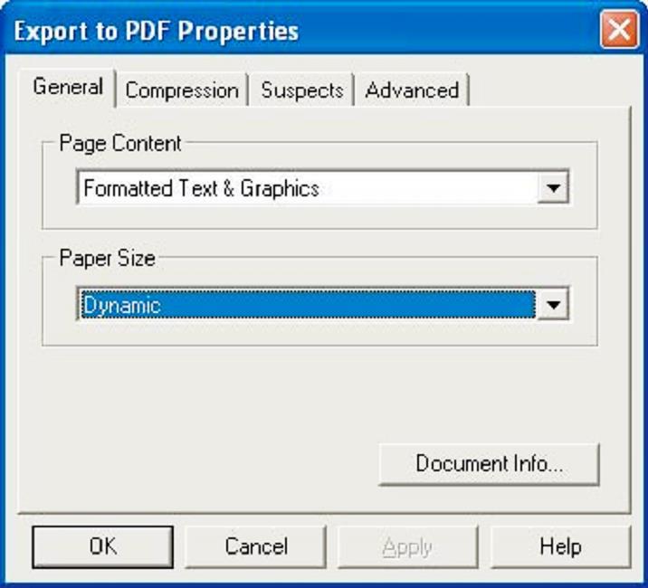 Section Five: Creating Accessible PDF Documents from Scanned Documents 46 The General tab in the Export To PDF Properties dialog box 5 Right-click the Tag Adobe PDF agent in the workflow, and then
