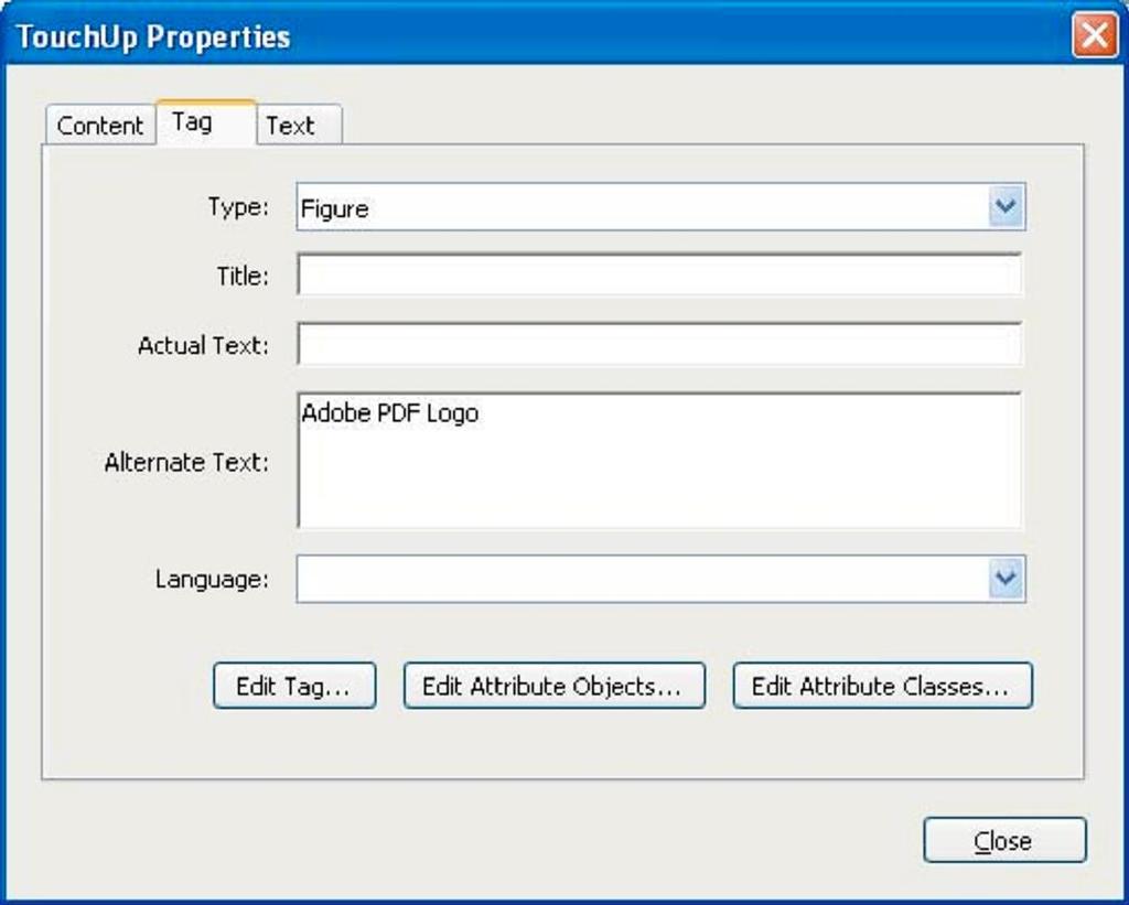 ) The Bookmark Properties dialog box Adding alt text to images Alt text provides a written description of images or graphics for people who are not able to access the visual information.