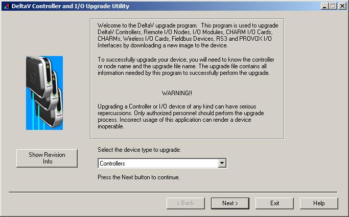 Controller Upgrade Utility as shown