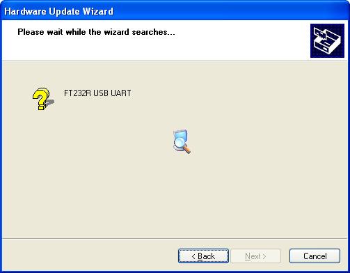 The Hardware Update Wizard will start searching the load the correct