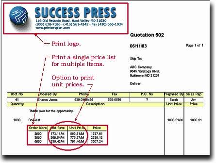Addendum to User s Guide 2003.51 3 New Printing Features Option to print Your Company Logo: You have the option to print your company logo on the upper left corner of Quotes, Invoices, and Statements.