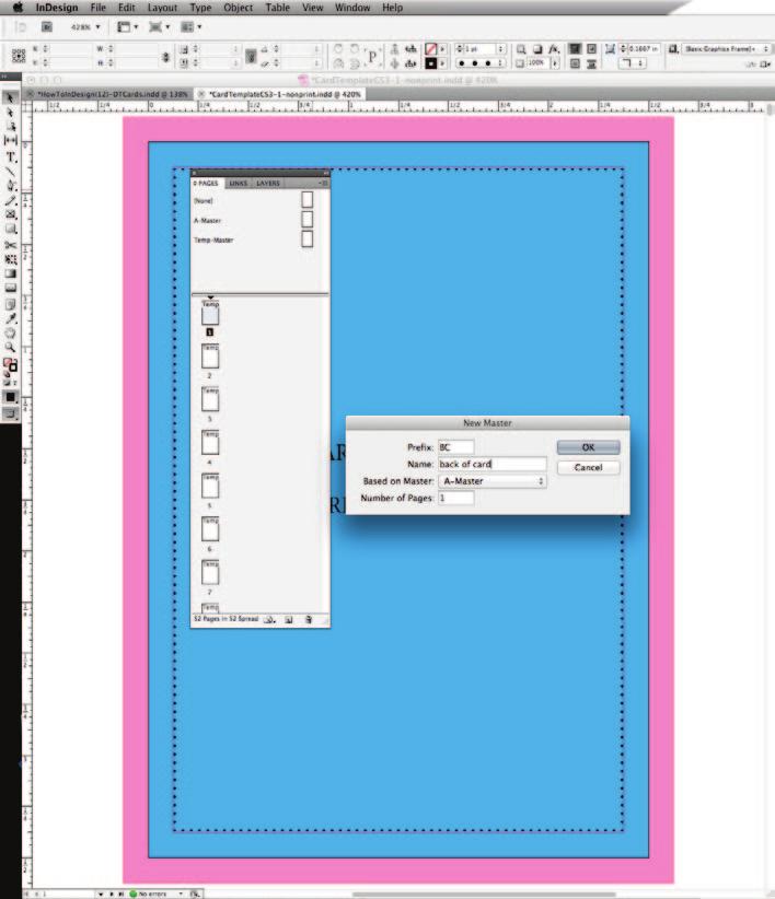 Creating Master Pages with InDesign Master Pages allow you to place borders, text and other information just once in the file.