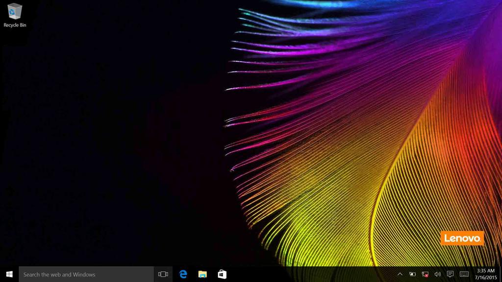 Chapter 2. Starting to use Windows 10 The ACTION CENTER Select the ACTION CENTER icon on the taskbar and the ACTION CENTER is displayed.