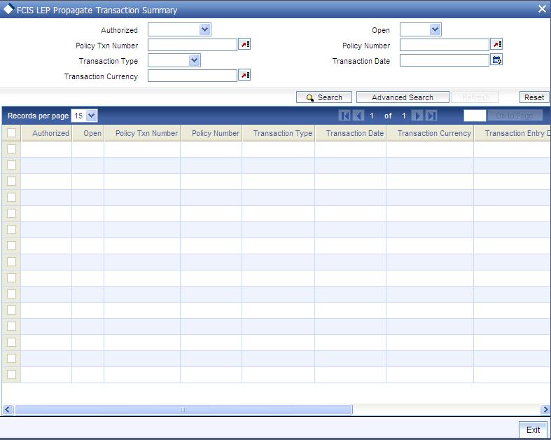 Click Search button to view the records. All the records with the specified details are retrieved and displayed in the lower portion of the screen.
