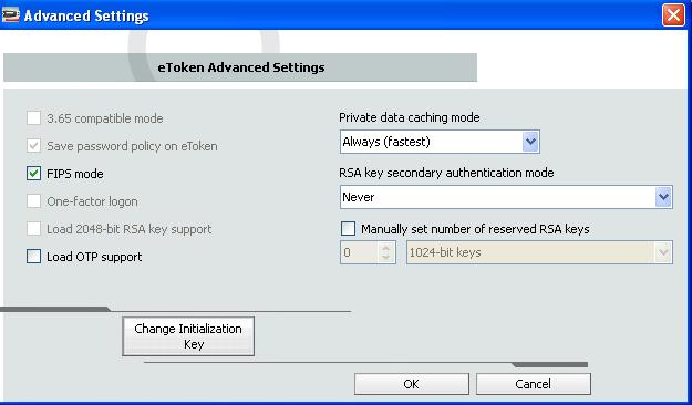4. Click on the check box for FIPS mode to set-up the FIS mode for the token. Click OK to complete the change. 5.