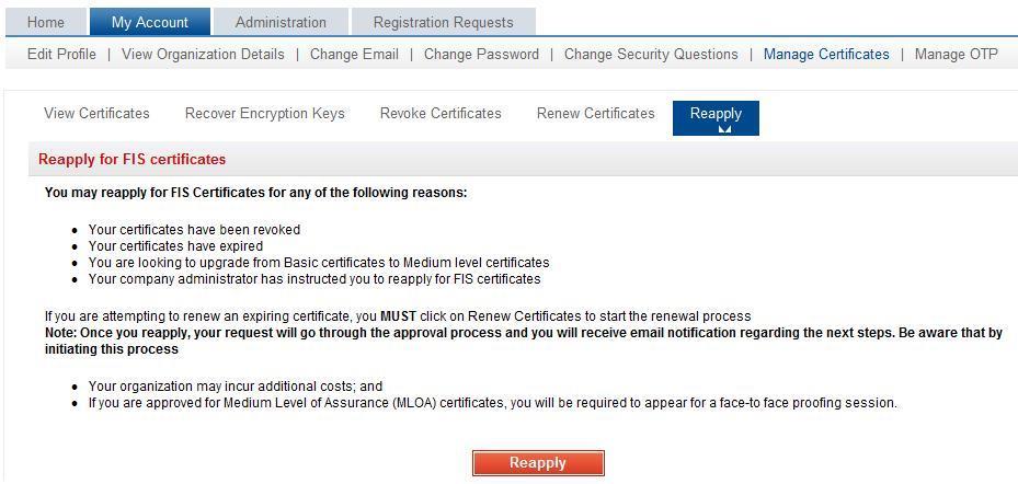 Renew Certificates MAG User Guide You may renew your certificates 90 days prior to expiration.