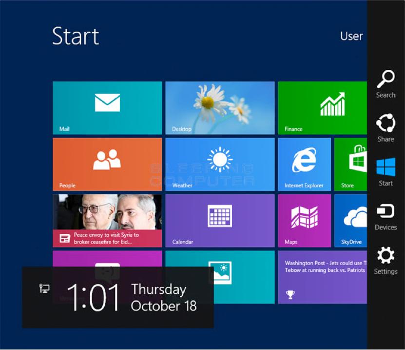 Windows 8 (part I) Direc>ons to navigate to