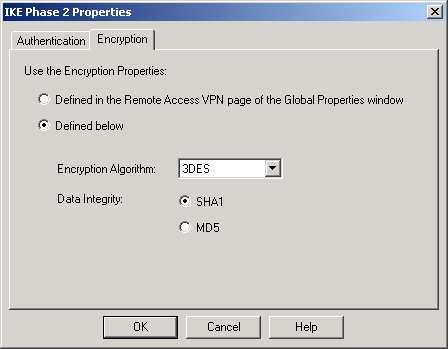 Select the Encryption Tab to validate the Encryption Algorithm. 12.