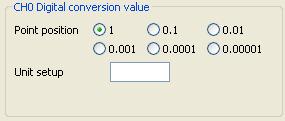[Pre-scale]- Set the conversion value to display graph. [Unit setup]- Input unit name to display for the graph (max.