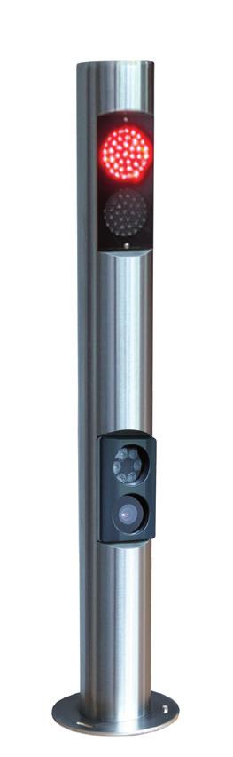 Stainless steel post for mounting ANPR reader. Stainless steel dual height Post for mounting ANPR and traffic signal.