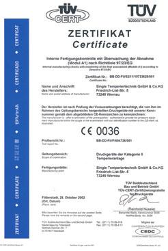 Certificates of tested quality SINGLE guarantees its customers a sustained level of high-quality performance.
