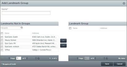 3. This opens the Add Landmark Group window. 4. Name the new Landmark Group. 5. Use the checkboxes to select all landmarks to be put in the new group. 6.