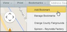 Select a bookmark from the dropdown. ADDING A BOOKMARK 1. Navigate to the map view you would like to save. 2.