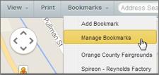 Click the Bookmarks dropdown in the upper left of the map. 2.