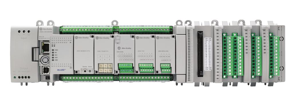 capabilities as the 24-pt and 48-pt Micro830 controllers Designed for larger standalone