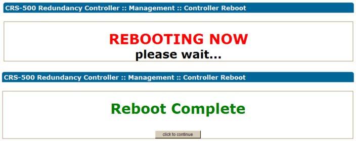 Reboot the system as per Step 2(E). Once the reboot is complete, click [click to continue] to return to the Utility Boot Slot page. III.