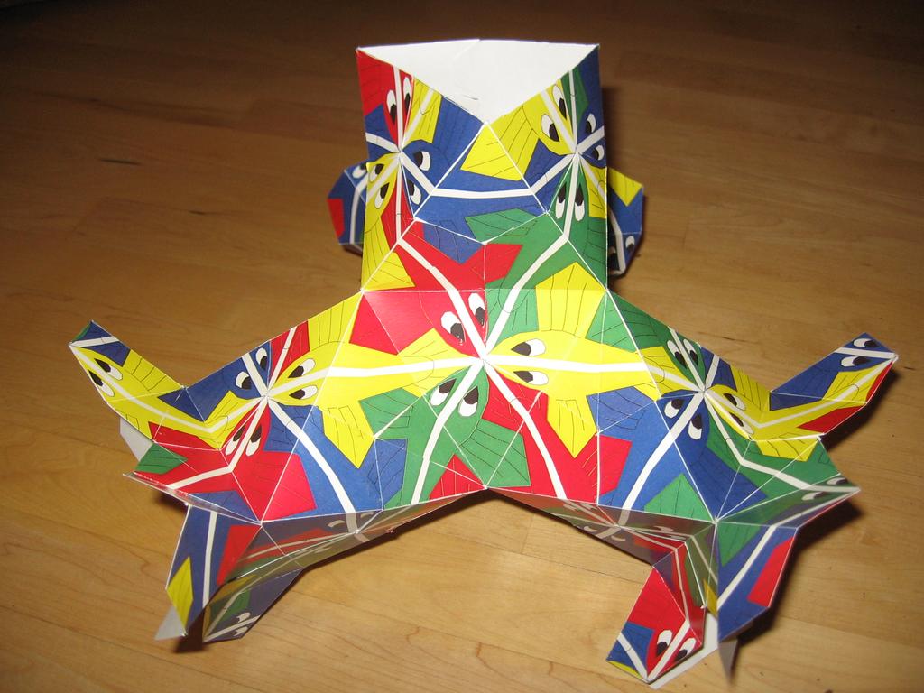 This surface can also be described in terms of hubs and struts, both of which are regular octahedra.