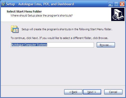 14. The screen will display a Select Start Menu Folder window as shown: 15.
