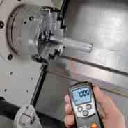 83 testo 460, non-contact rpm measurement testo 460 testo 460 optically measures rpm, e.g. of ventilators and shafts. The measurement spot is displayed on the measurement object with an LED marking.