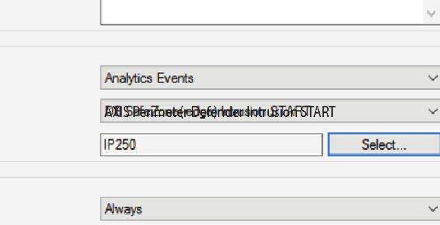 XProtect Enterprise/Professional/Express 5. Save the configuration. Now the Analytics Event can be used to trigger an Alarm.