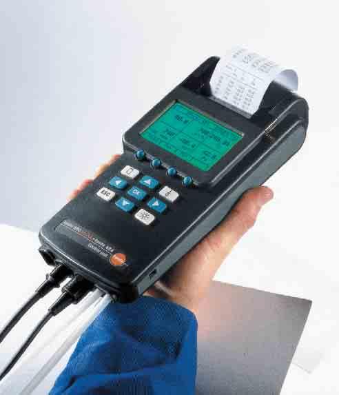 The control unit The control unit is a robust hand-held instrument for measuring temperature, humidity, pressure, velocity, CO 2, rpm, current and voltage.