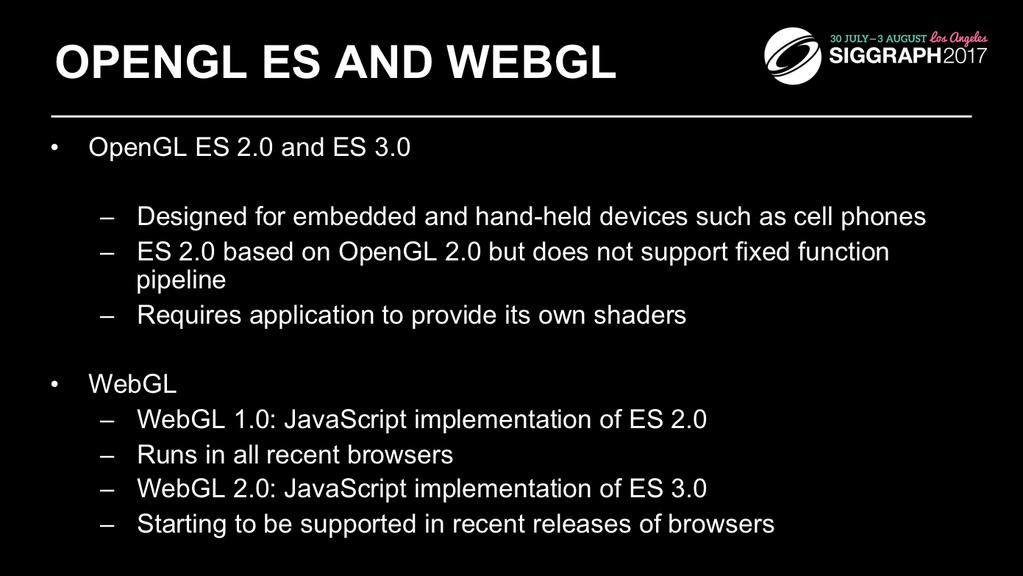 WebGL is becoming increasingly more important because it is supported by all browsers.