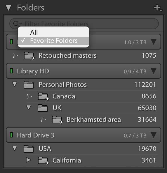 Favorite Folders If you right mouse-click on a folder you can use the context menu (Figure 3) to mark a folder as a favorite.